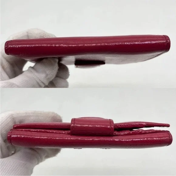 Yves Saint Laurent Red Leather Wallet - Picture 5 of 13